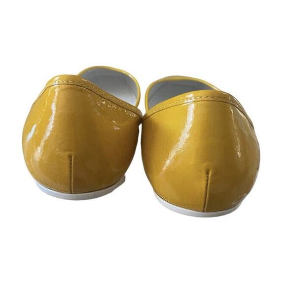 HOGAN Women US 6.5 Patent Leather Ballet Flats D’Orsay Yellow Italy Coquette - Picture 4 of 7
